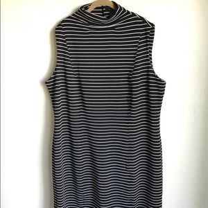 NWTS Ashley Stewart Dress Plus Size Black White Stripes
